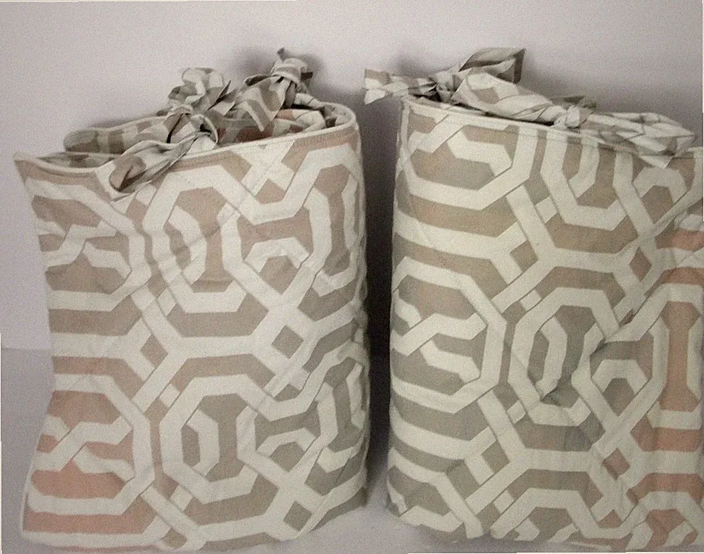 2 Pottery Barn Quilted Tied Standard Size Pillow Shams 26" x 20" Terri Ombre