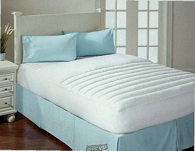 3-Zone Support Mattress Pad Full White Bedding Cover Polyester microfiber