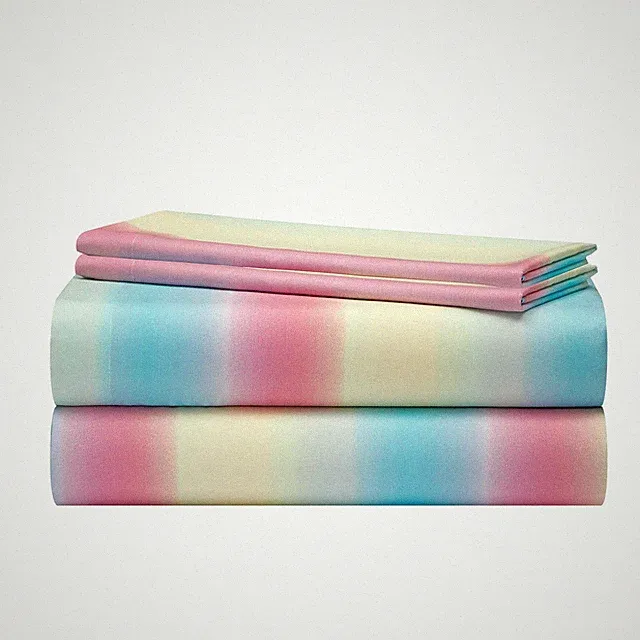 4-Piece Full Sheet Set, Rainbow Ombre, Soft Microfiber Bedding, Kids, Teens