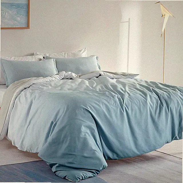 Bedding Duvet Cover Sets Printed Ombre Color 120gsm Ultra Soft Zipper Closure...