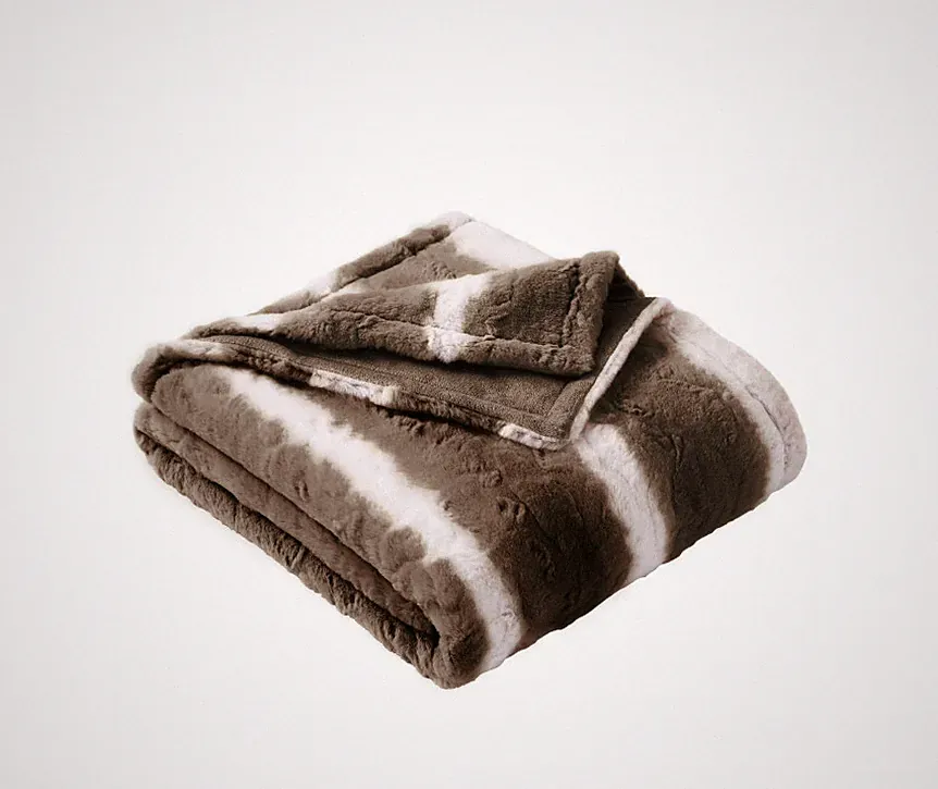 Better Homes & Gardens Brown Ombre Faux Fur Throw, 50" x 72", Adult/Teen