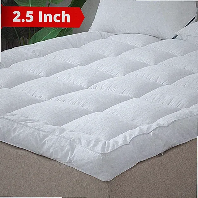 Extra Thick Mattress Topper Plush 2 Inch Down Alternative 400TC Cotton Cover New