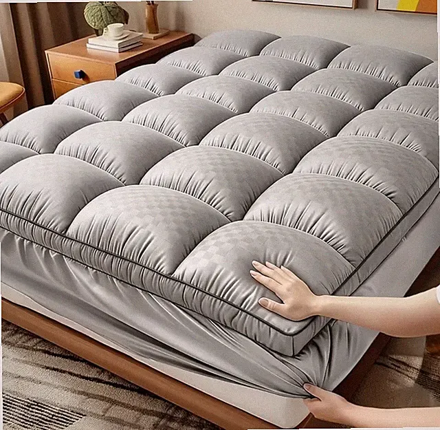Extra-thick spill-proof mattress topper, cushioned & machine washable
