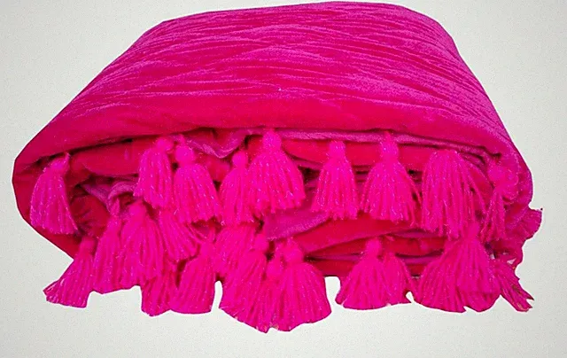 Fuchsia Ombre Velvet Quilt Fuchsia Throw Blanket Fuchsia Queen Quilt.