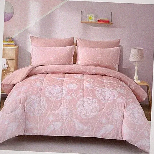 Girls Comforter Set Size 7 Pieces Bed in A Bag Ombre Bedding Set Queen Pink