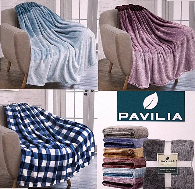 Gradient Ombre Fleece Throw Blanket Soft Plush Accent Decorative Bed Blanket