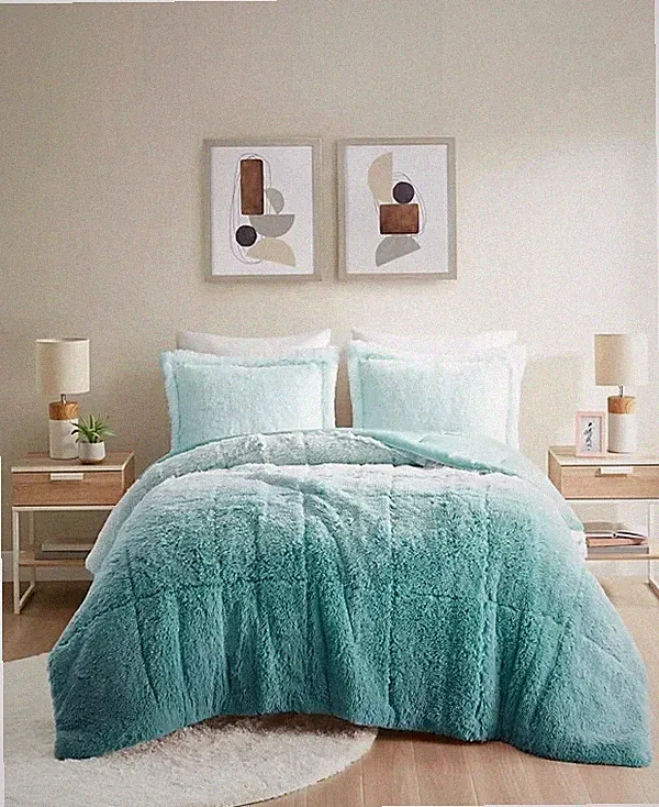 Intelligent Design Brielle Ombre Shaggy Faux Fur 2-Pc. Comforter Set, Twin/Twin