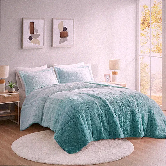 Intelligent Design Ombre Shaggy Long Fur Comforter Set Twin/Twin XL Full/Queen