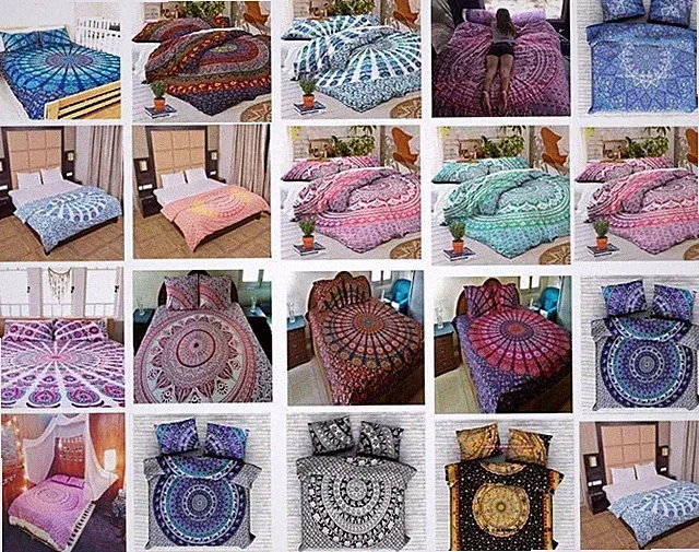 Mandala Duvet Cover Indian Hippie Queen Size Doona Quilt Cover Boho Bedding Set