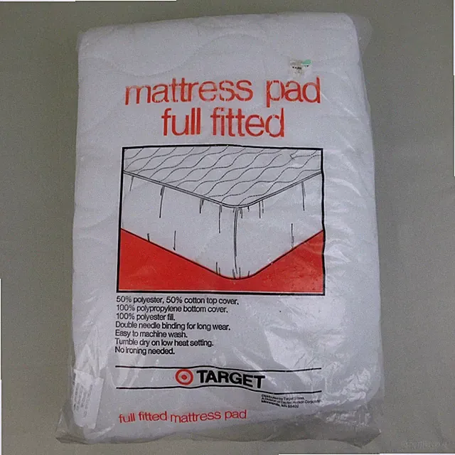 NOS Target Full Fitted Quilted Mattress Pad White #C305