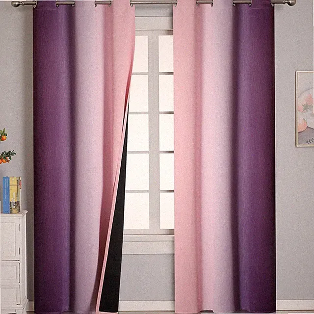Ombre Pink and Purple Blackout 42"W x 84"L (Pack of 2)
