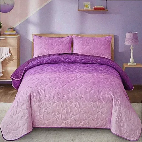 Quilt Set Queen Ombre Quilt Sets Reversible Bedding Set Queen(90"x96") Purple