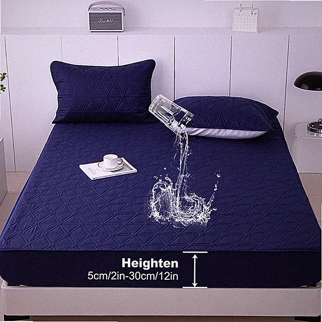 Waterproof diamond pattern mattress protector ultra deep bed cover no noise