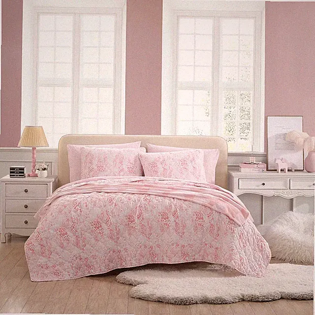 Twin Betsey Johnson Butterfly 100% Microfiber Quilt Set Ombre Pink